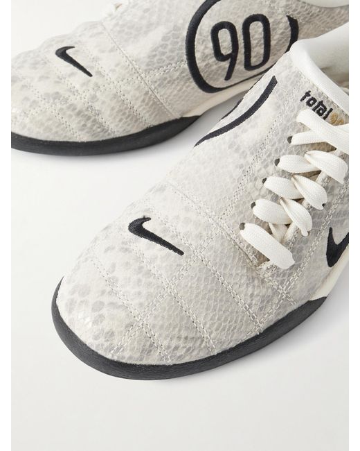 Nike White T90 Se Snake-Effect Leather Sneakers