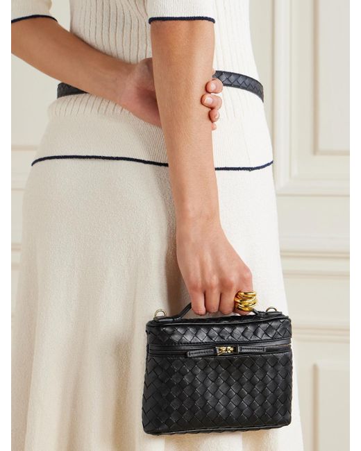 Bottega Veneta Black Bang Bang Small Intrecciato Leather Tote
