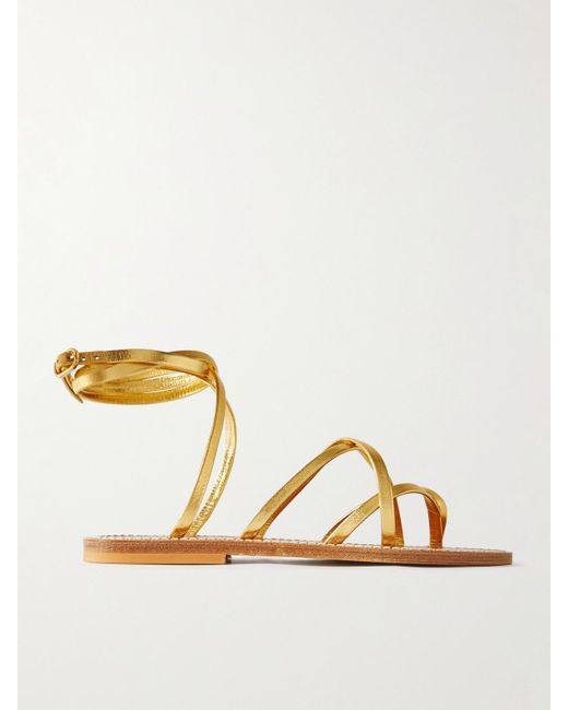 K. Jacques Zenobie Sandalen Aus Metallic-Leder