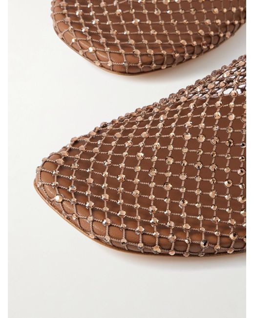Christopher Esber Brown Minette Flache Schuhe Aus Mesh Mit Kristallen