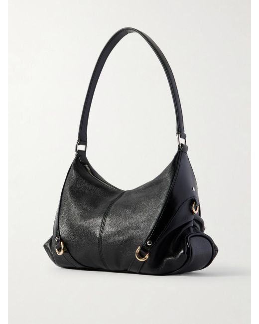 Givenchy Black Voyou Kleine Schultertasche Aus Strukturiertem Leder