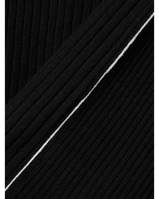 Maria McManus Black Ribbed Merino Wool Turtleneck Sweater