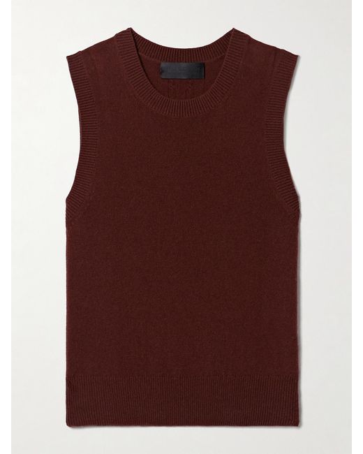 Nili Lotan Brown May Cropped Cashmere Tank