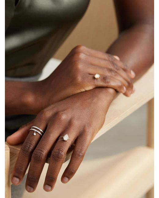 PERSÉE Natural Floating Elastischer Ring Mit Diamanten Und Details Aus 18 Karat