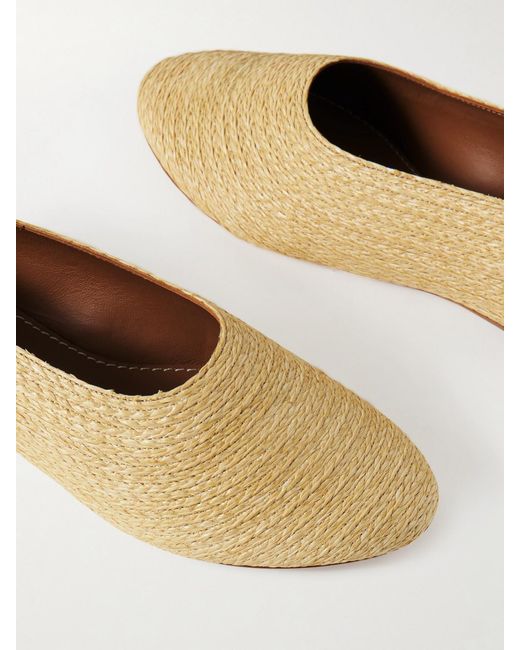 Staud Natural Alba Raffia Ballet Flats