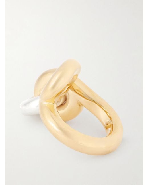 Uncommon Matters White Knot Lock Loop Ring Aus-Vermeil Und Silber