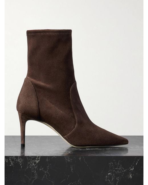 Stuart Weitzman Brown Stuart Power Suede Ankle Boots