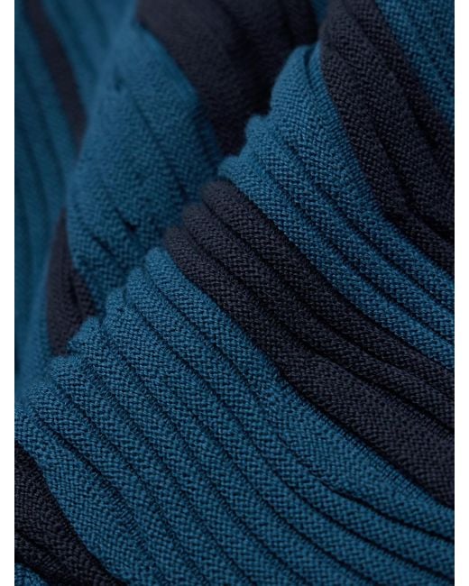 Donde Esteban Blue Magdalena Cutout Ribbed Cotton Mini Skirt