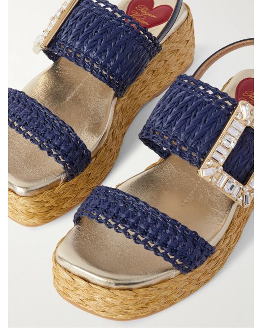 Roger Vivier 60 Crystal-Embellished Patent-Leather Trimmed