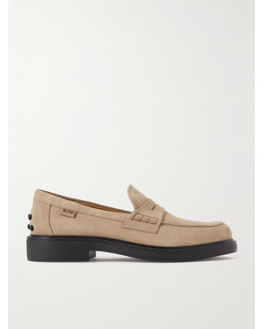 Tod's Natural Gomma Suede Loafers