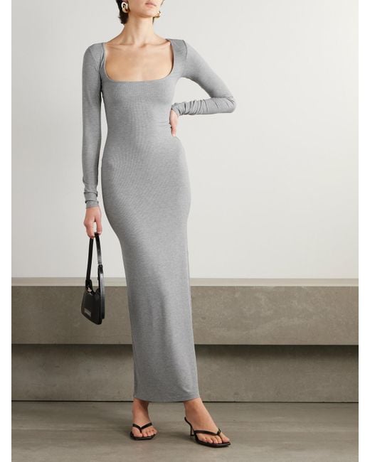 Skims Gray Soft Lounge Long Sleeve Dress