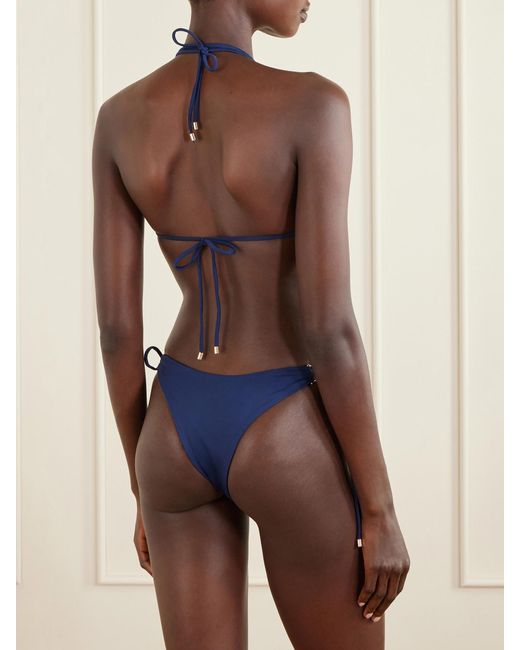 Away That Day Blue Gili Embellished Bikini Briefs