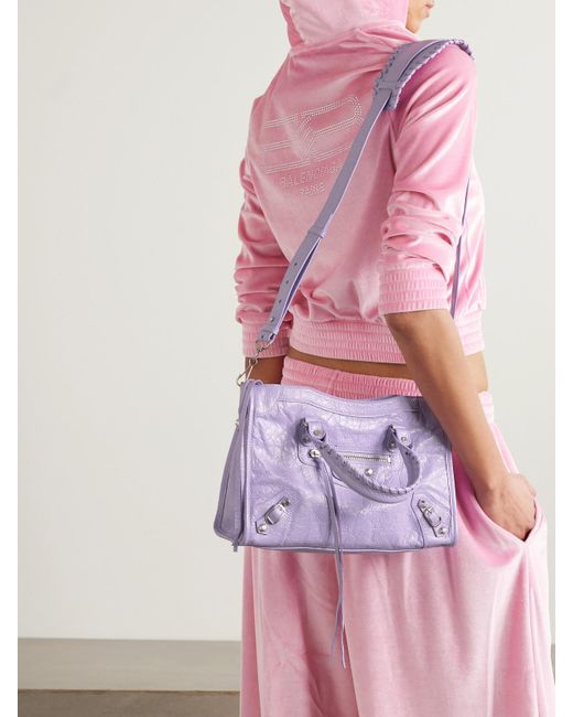 Sac À Main En Cuir Texturé À Ornements Le City Small Balenciaga en coloris Purple