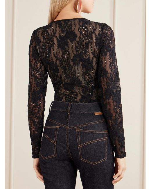 Zimmermann Black Stretch-Lace Bodysuit