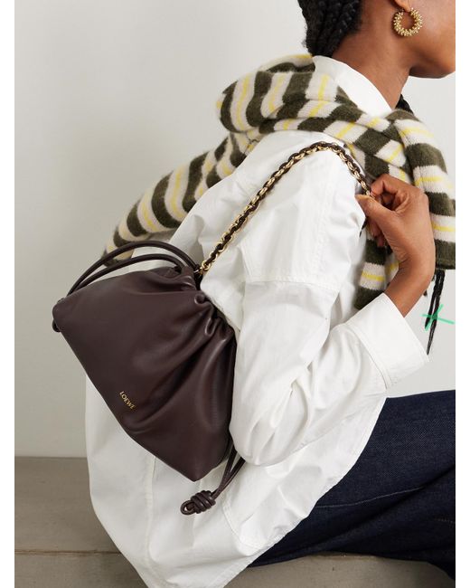 Loewe Brown Flamenco Medium Leather Clutch