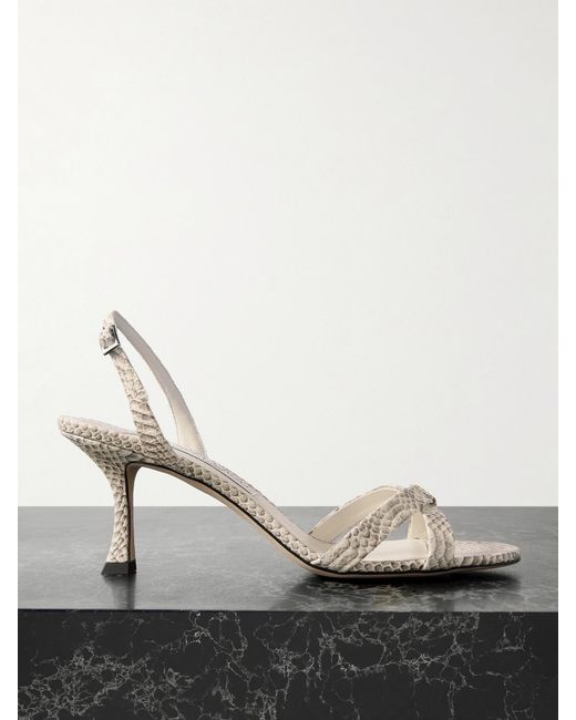 Jimmy Choo Multicolor Elsy 70 Snake-Effect Leather Slingback Sandals