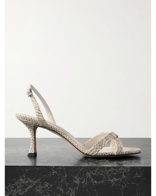Jimmy Choo Multicolor Elsy 70 Snake-Effect Leather Slingback Sandals
