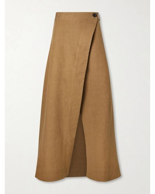 LeKasha Natural Rayi Linen Maxi Skirt