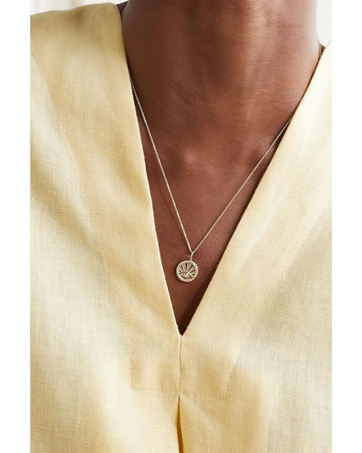Sydney Evan Metallic Evil Eye 14-Karat Diamond Necklace