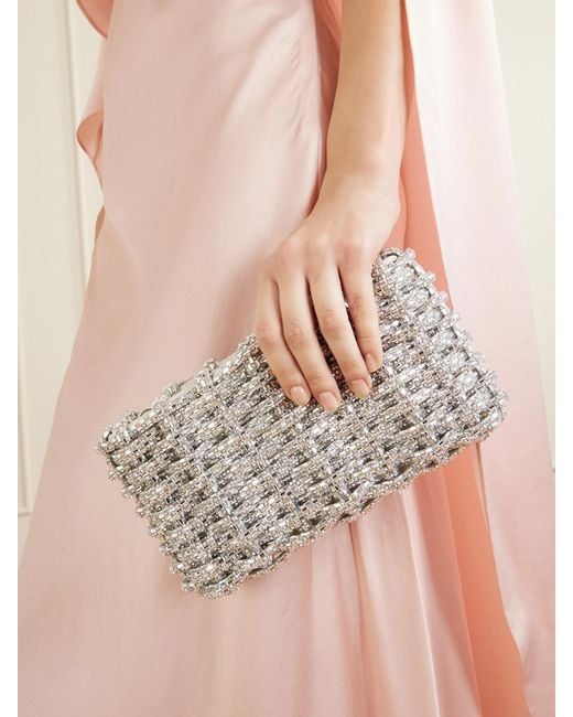 Jonathan Simkhai Gray Morgan Crystal-Embellished Clutch Bag