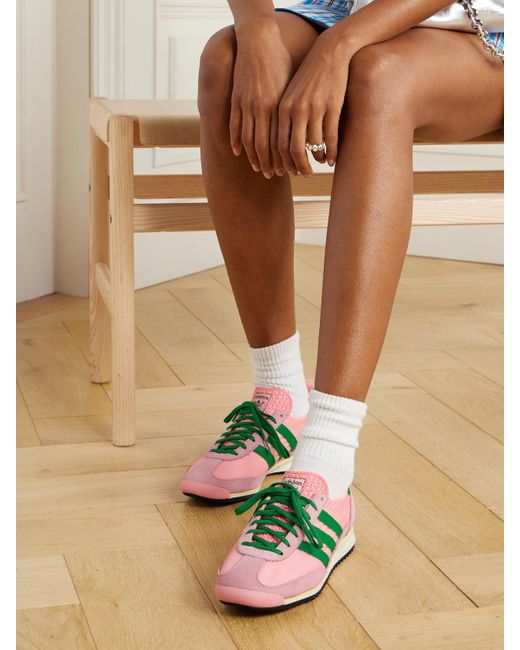 Adidas Originals Green Samba 72 Og Sneakers Aus Canvas Mit Veloursleder- Und Lederbesätzen