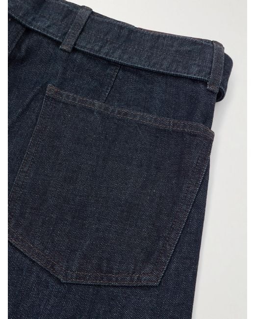 Lemaire Blue Twisted Halbhohe Barrel-Jeans Mit Gürtel