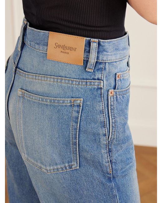 Saint Laurent Blue High-Rise Bootcut Jeans