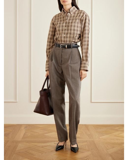 Rohe Natural Oxford Checked Cotton-Bouclé Shirt