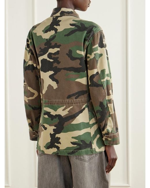 Nili Lotan Green Sacha Camouflage-Print Cotton-Drill Jacket