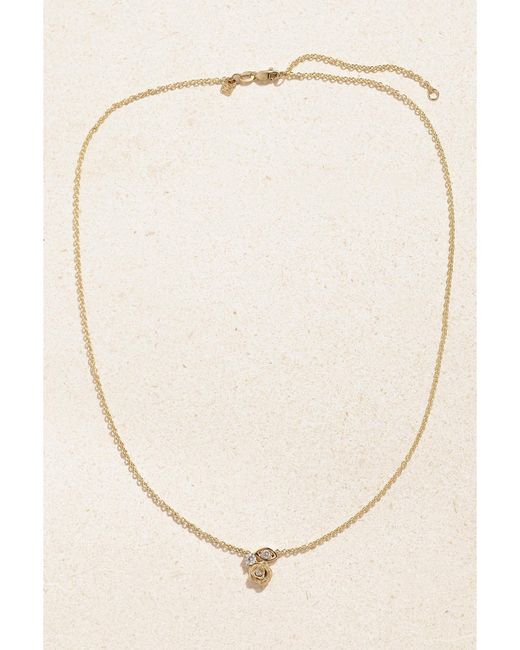 Sydney Evan Natural Large Marquis Eye And Rose 14-Karat Diamond Necklace