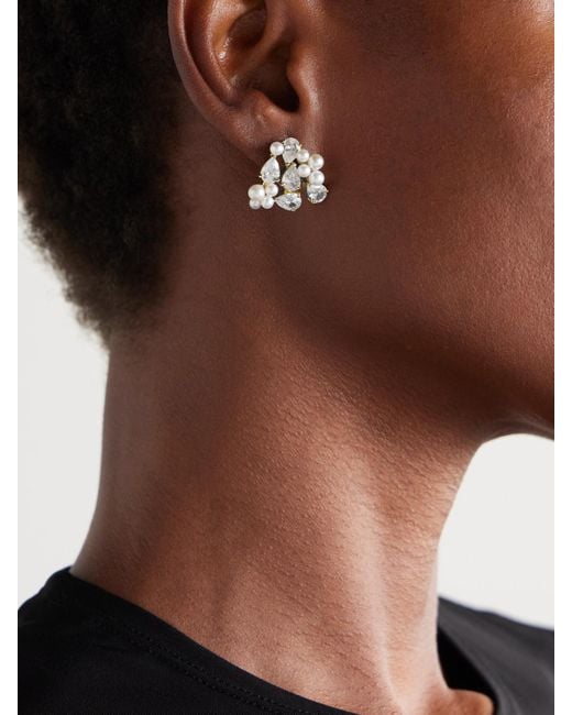 Completedworks Natural Plated Recycled, Cubic Zirconia And Pearl Earrings