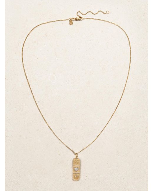 Sydney Evan Natural Cartouche Icon 14-Karat Diamond Necklace