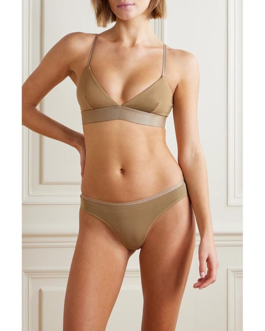CDLP Natural Net Sustain Stretch-Tencel Lyocell Soft-Cup Triangle Bra