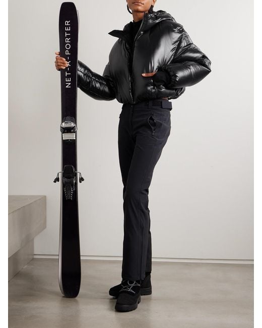 Aztech Mountain Black Daisy Nuke Cropped Quilted Glossed-Shell Down Jacket