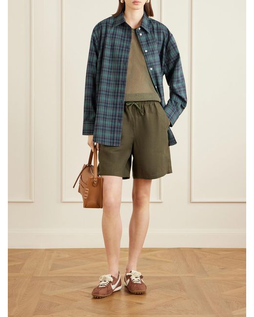 Aimé Leon Dore Green Linen Shorts
