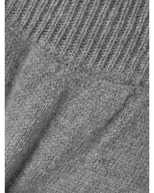 The Elder Statesman Gray Cashmere Wide-Leg Track Pants