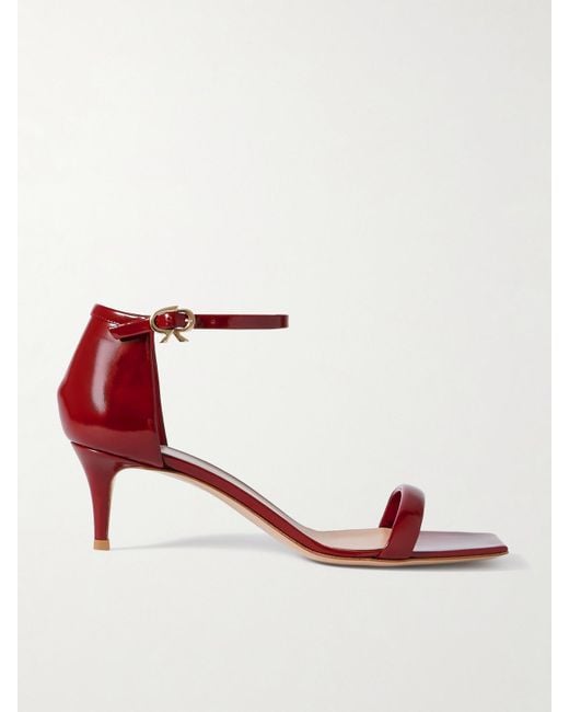 Gianvito Rossi Pink Rhys 55 Sandalen Aus Lackleder