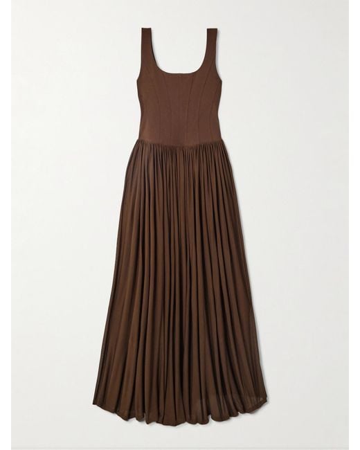Jonathan Simkhai Brown Jamie Jersey Midi Dress
