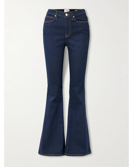 FRAME Blue Le High Flare High-Rise Flared Jeans