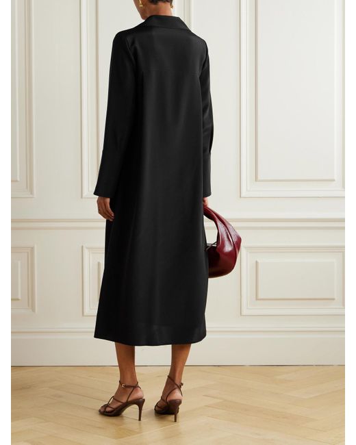 Max Mara Black Ossola Hemdblusenkleid Aus Einer Seidenmischung