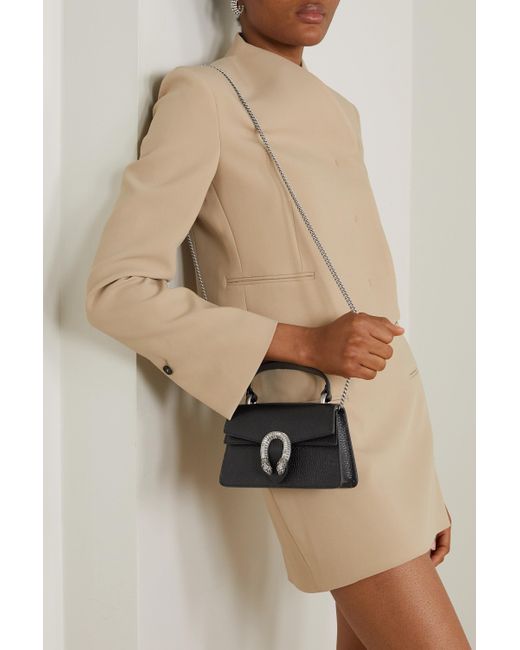 GUCCI + NET SUSTAIN Dionysus super mini textured-leather shoulder bag