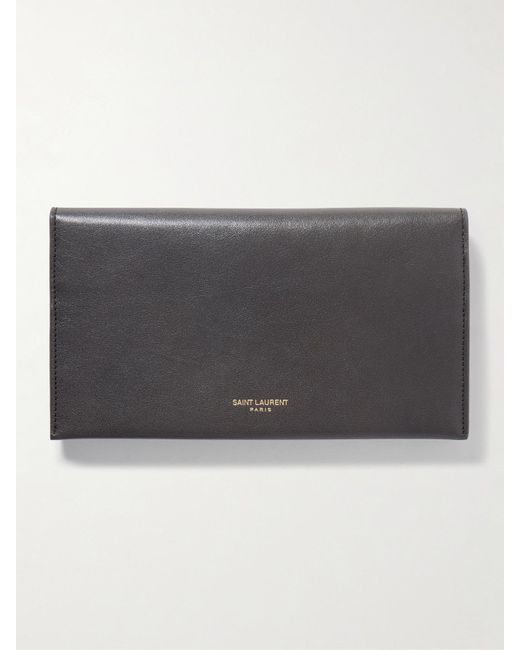 Saint Laurent Gray Leather Wallet