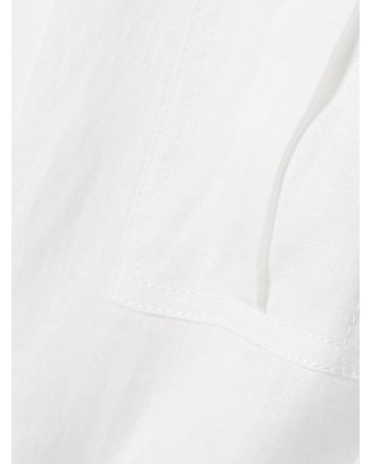 Zimmermann White Rhiannon Playsuit Aus Leinen Mit Gürtel
