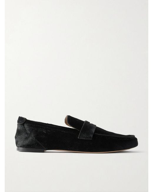 Jamie Haller Black Penny Calf Hair Loafers
