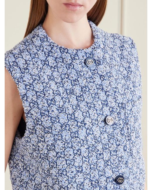 Gucci Blue Tweed Vest