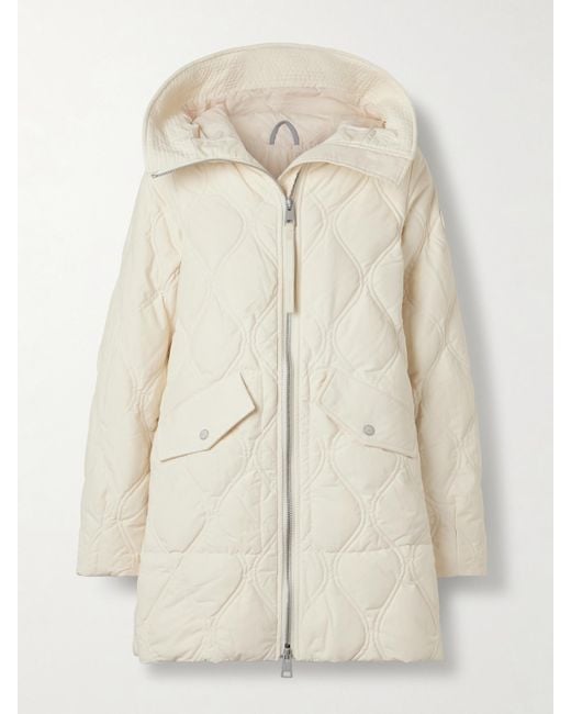 Canada Goose Natural Alessia Daunenmantel Aus Gestepptem Ripstop Aus Einer Baumwollmischung Mit Kapuze