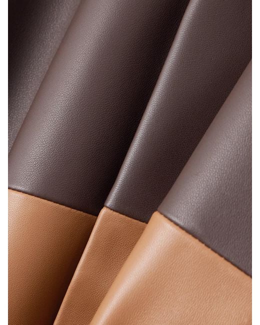 Loewe Brown Belted Two-Tone Leather Coat