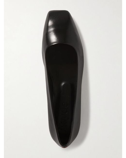 Aeyde White Ida Leather Ballet Flats