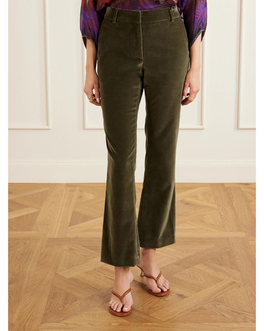 LaDoubleJ Green Velvet Straight-Leg Pants