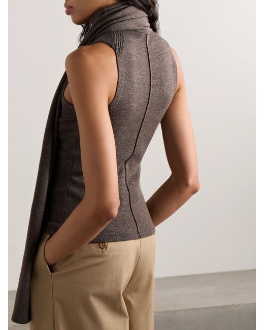 Pull Sans Manches À Col Roulé En Laine À Écharpe Canal Staud en coloris Brown